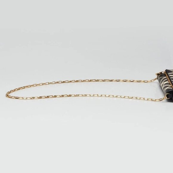 Burberry Black/Beige Coated Check Canvas Wallet on Chain Bag 675-060525 - Picture 4 of 11